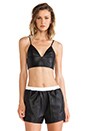 view 1 of 5 BRASSIÈRE EN CUIR in Black