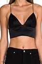 view 4 of 4 Silk Satin Triangle Bralette in Black