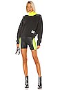 view 4 of 4 COL ROULÉ in Black & Neon Yellow