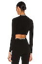 view 3 of 4 Cropped Bodycon Cardigan in Black