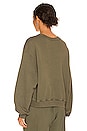 view 3 of 4 Structured Terry Crewneck Sweatshirt in Army Green
