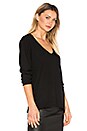 view 2 of 4 Merino Jersey V Neck Pullover in Black