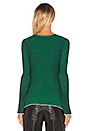 view 3 of 4 Flared Sleeve Sweater in Navy & Emerald Combo