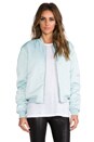 view 1 of 6 Satin Bomber Jacket in Celadon