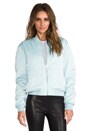 view 3 of 6 Satin Bomber Jacket in Celadon