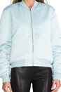 view 6 of 6 Satin Bomber Jacket in Celadon