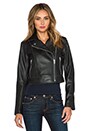 view 2 of 5 Pebbled Leather Moto Jacket in Black