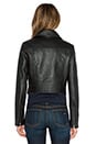 view 4 of 5 Pebbled Leather Moto Jacket in Black
