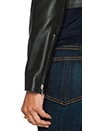 view 5 of 5 Pebbled Leather Moto Jacket in Black