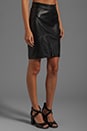 view 2 of 6 Lightweight Leather Back Flutter Skirt in Black