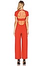 view 4 of 4 Crepe Open Back Jumpsuit in Cherry