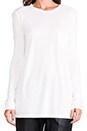 view 4 of 4 Classic Long Sleeve T with Pocket in White
