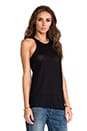 view 2 of 4 Linen Silk Jersey Tank in Black
