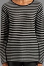 view 3 of 4 Stripe Knit Long Sleeve Top in Black/White in Black & White