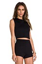 view 3 of 5 Neoprene Cropped Top in Black
