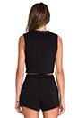 view 4 of 5 Neoprene Cropped Top in Black