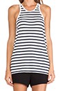 view 4 of 4 Stripe Linen Cotton Tank in Ink & Ivory