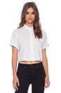 view 1 of 3 Ripstop Poplin Short Sleeve Cropped Shirt in White