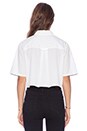view 3 of 3 Ripstop Poplin Short Sleeve Cropped Shirt in White
