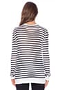 view 3 of 3 Stripe Rayon Linen Long Sleeve Tee in Navy & White