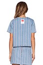 view 3 of 4 Stripe Denim Boxy Top in Light Indigo