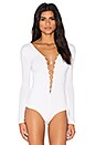 view 2 of 4 Lace Up Bodysuit in White