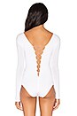 view 4 of 4 Lace Up Bodysuit in White