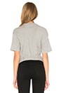 view 3 of 4 Front Twist Short Sleeve Tee in Heather Grey
