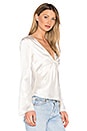 view 2 of 4 Silk Tie Front Long Sleeve Top in Ivory