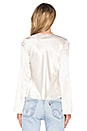 view 3 of 4 Silk Tie Front Long Sleeve Top in Ivory