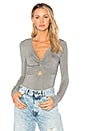 view 1 of 5 BODY TWISTÉ DEVANT MANCHES LONGUES in Heather Grey