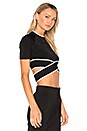 view 2 of 4 Criss Cross Top in Black & Bone Tipping