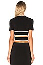 view 3 of 4 Criss Cross Top in Black & Bone Tipping