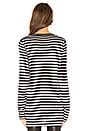 view 3 of 4 Wide Striped Long Sleeve Tee in Black & Ivory
