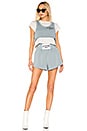view 4 of 4 Lightweight Terry Bi Layer Crop Top in Sea Blue