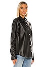 view 3 of 5 Stretch Washable Faux Leather Blouse in Black