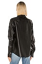 view 4 of 5 Stretch Washable Faux Leather Blouse in Black