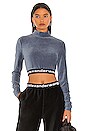 view 1 of 4 Corduroy Cropped Top in Winter Blue