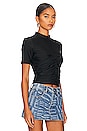 view 2 of 4 Ruched Mock Neck Top in Black