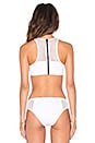 view 3 of 4 Mesh & Matte Tricot Bikini Sports Bra Bikini Top in White