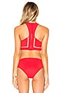 view 3 of 4 Fish Line Detail Bikini Top in Vermillion