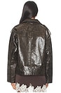view 3 of 4 BLOUSON MOTARD MARGO in Brown Crunch Effect