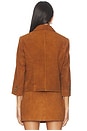 view 3 of 4 Suede Fitted Jacket in Beige