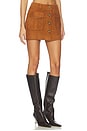 view 2 of 6 Suede Mini Skirt in Beige