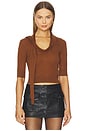 view 1 of 4 Bergen Scarf Knit Top in Brown