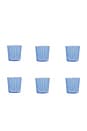 view 1 of 2 Marina White Stripe Glass Tumbler Set Of 6 in Blue