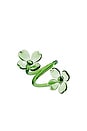 view 1 of 3 JUEGO DE 4 SERVILLETEROS CON FLOR DE VIDRIO BOTÁNICA BOTANICA GLASS FLOWER NAPKIN RINGS SET OF 4 in Green