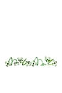 view 2 of 3 JUEGO DE 4 SERVILLETEROS CON FLOR DE VIDRIO BOTÁNICA BOTANICA GLASS FLOWER NAPKIN RINGS SET OF 4 in Green