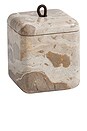 view 1 of 3 Marble Lidded Vanity Jar in Crema Fossil