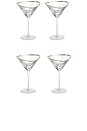view 1 of 2 Aperitivo Triangular Martini Glasses Set Of 4 in Clear & Gold